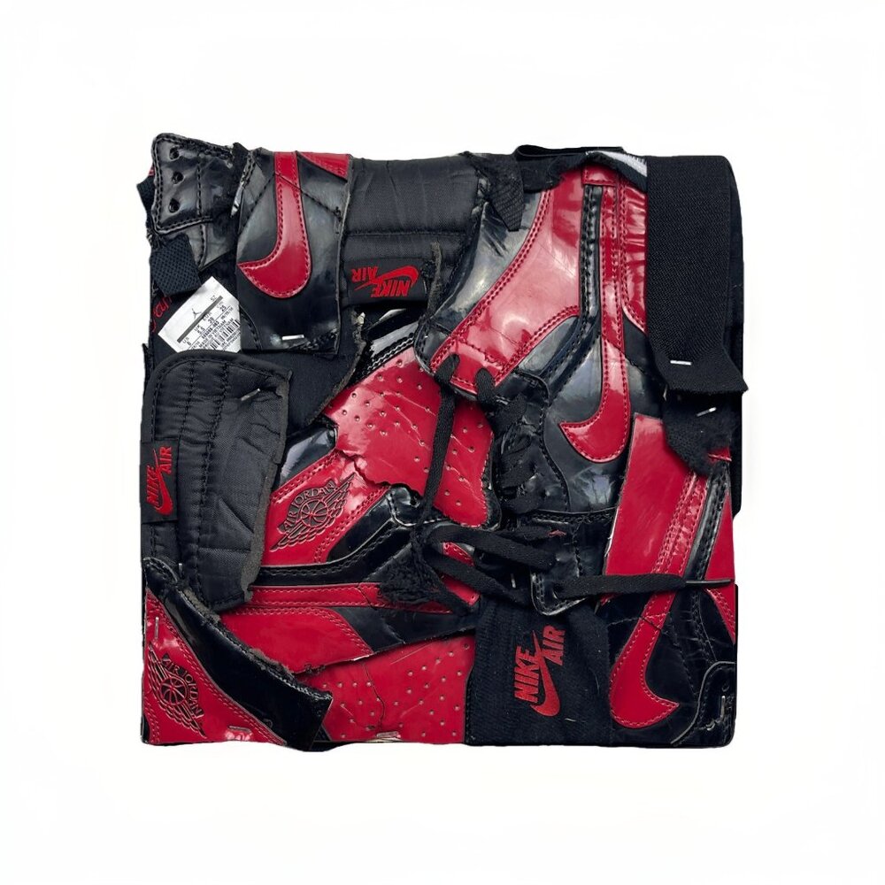 Upcycled Deconstructed Jordan Shoes Patchwork Wall Art by Anatole Raw Brutalist